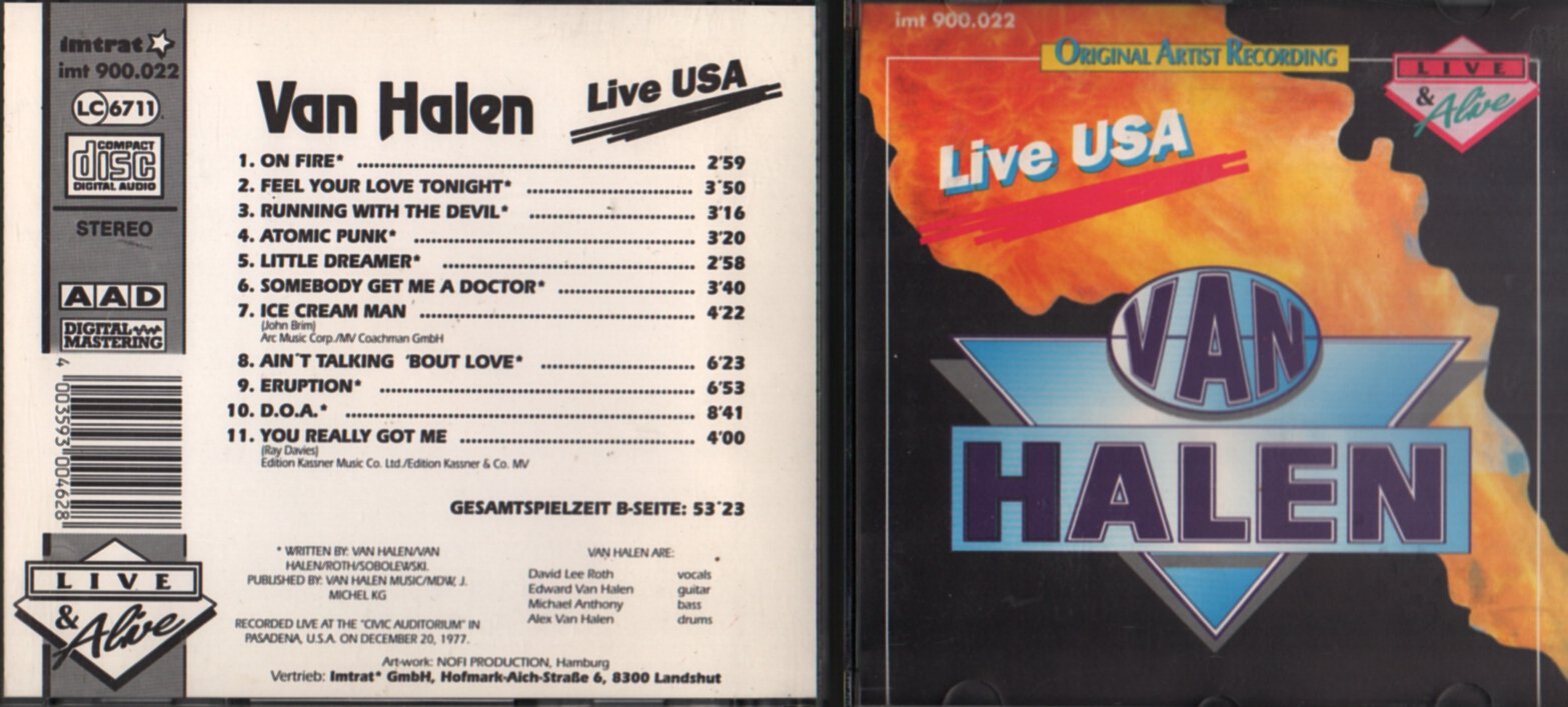 Product Image: Live USA (Civic Auditorium, Pasadena, Dec. 20th, 1977)