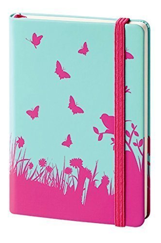 bsb Notizbuch A6 Türkis mit Schmetterling Pink - Gummibandverschluss BSB907-004 Books