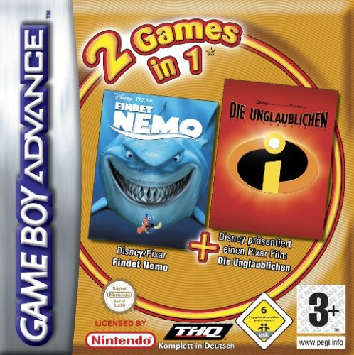 Disney Pixar Pack 2, Game Boy Advance-Spiel: Findet Nemo; Die Unglaublichen. 2 Games in 1 Older Consoles