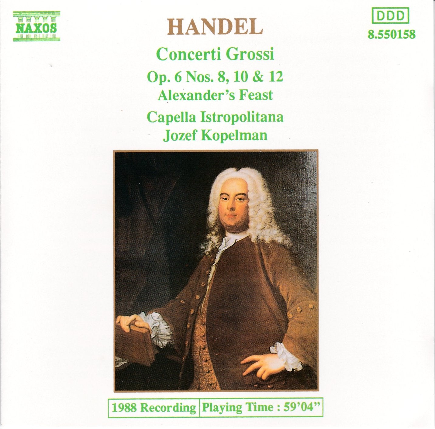 Händel-Concerti grossi (op. 6 nos. 8, 10, 12, plus 'Alexander's feast') Music