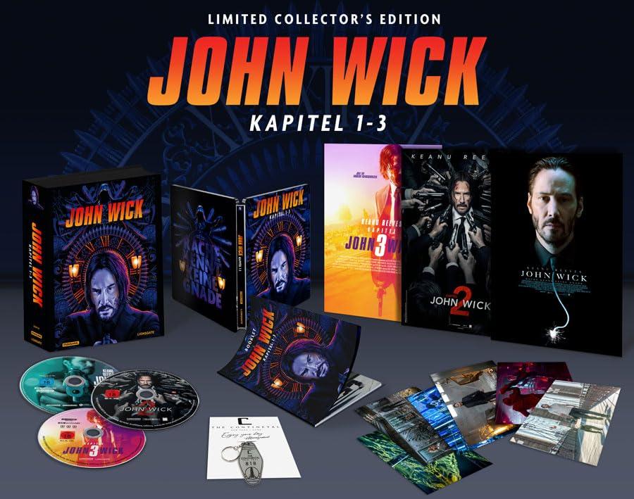 John Wick - 4K Steelbook - Limited Collectors Edition- Kapitel / Teil 1 + 2 + 3 UHD Blu-Ray Box Limited Edition Films