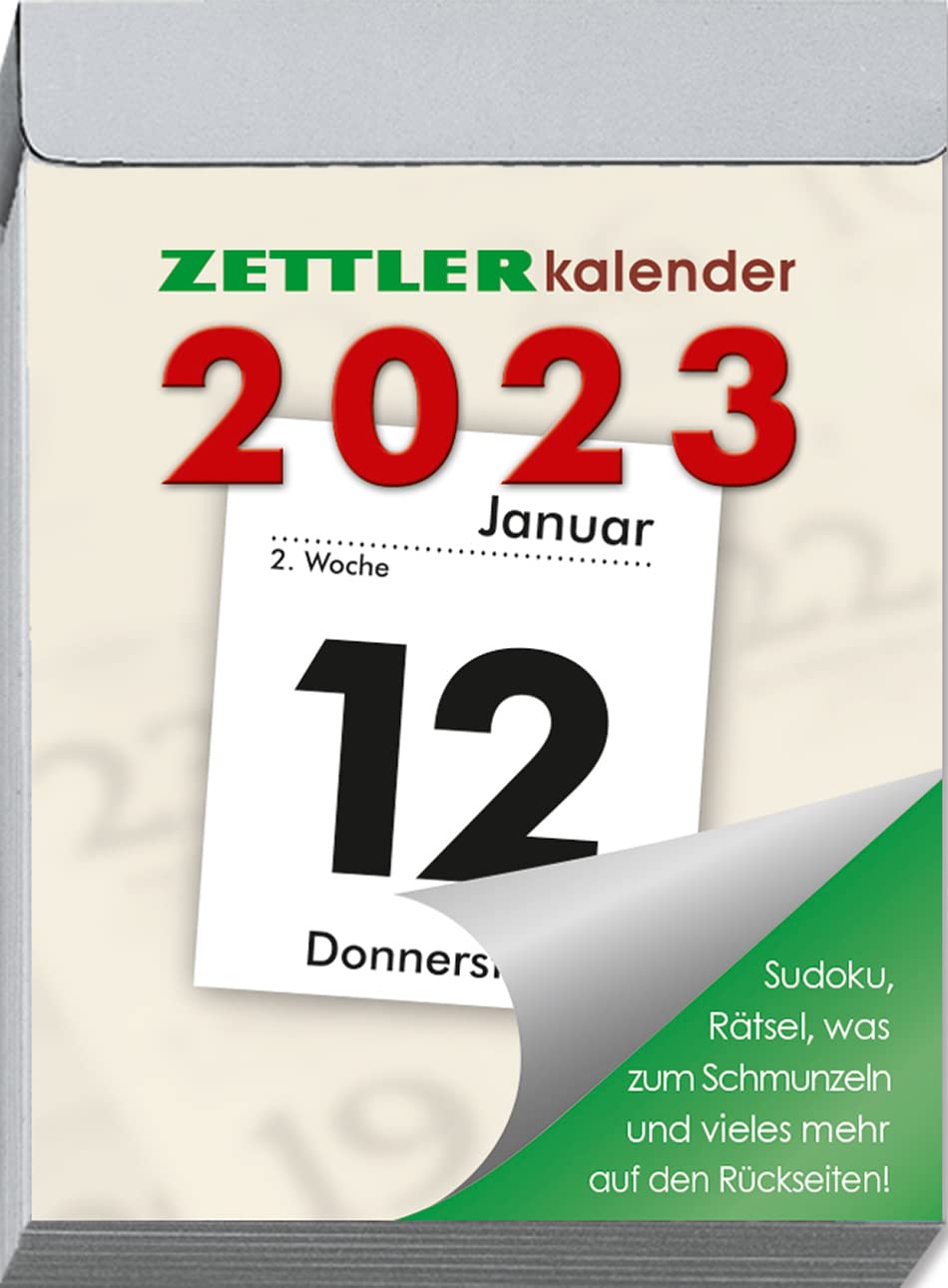 Tagesabreißkalender M 2023 - 5,4x7,2 cm - 1 Tag auf 1 Seite - mit Sudokus, Rezepten, Rätseln uvm. auf den Rückseiten - Bürokalender 302-0000 Parents & Children