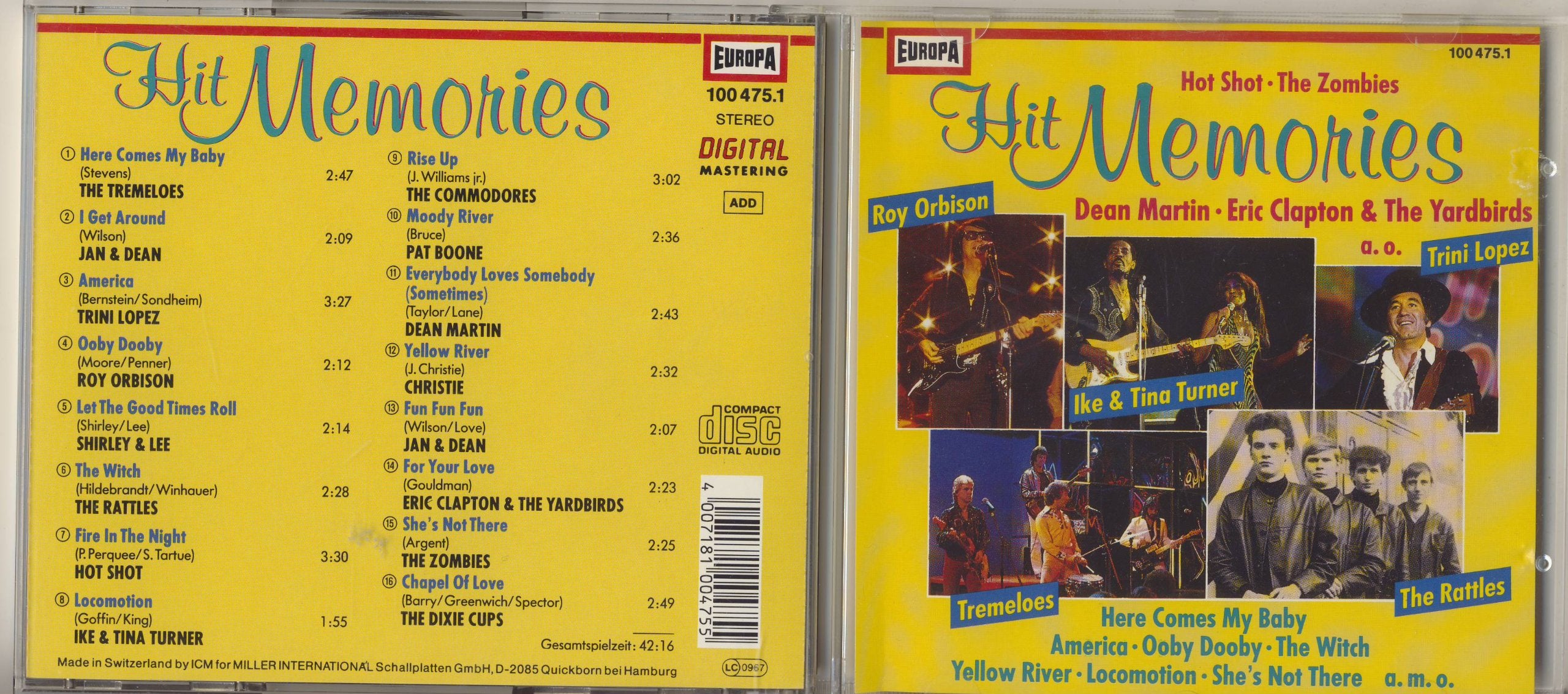 Tremeloes, Jan/Dean, Trini Lopez, Roy Orbison, Rattles, Pat Boone.. Music