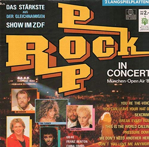 Tina Turner, John Farnham, Joe Cocker, Eurythmics, Bob Geldof.. Music