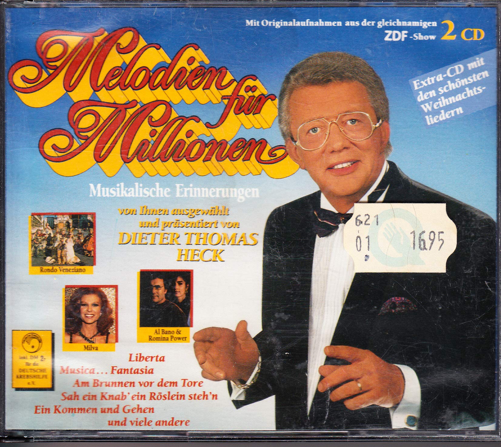 Melodien für Millionen ausgewählt und präsentiert von Dieter Thomas Heck (Doppel-CD) Liberta,Sacca,Veneziano,Megenes,Hoppe,Milva,Fischer,Popp,Al Bano & Romina Power,Schock,Prey,Mathieu,Kollo,Jürgens, Music
