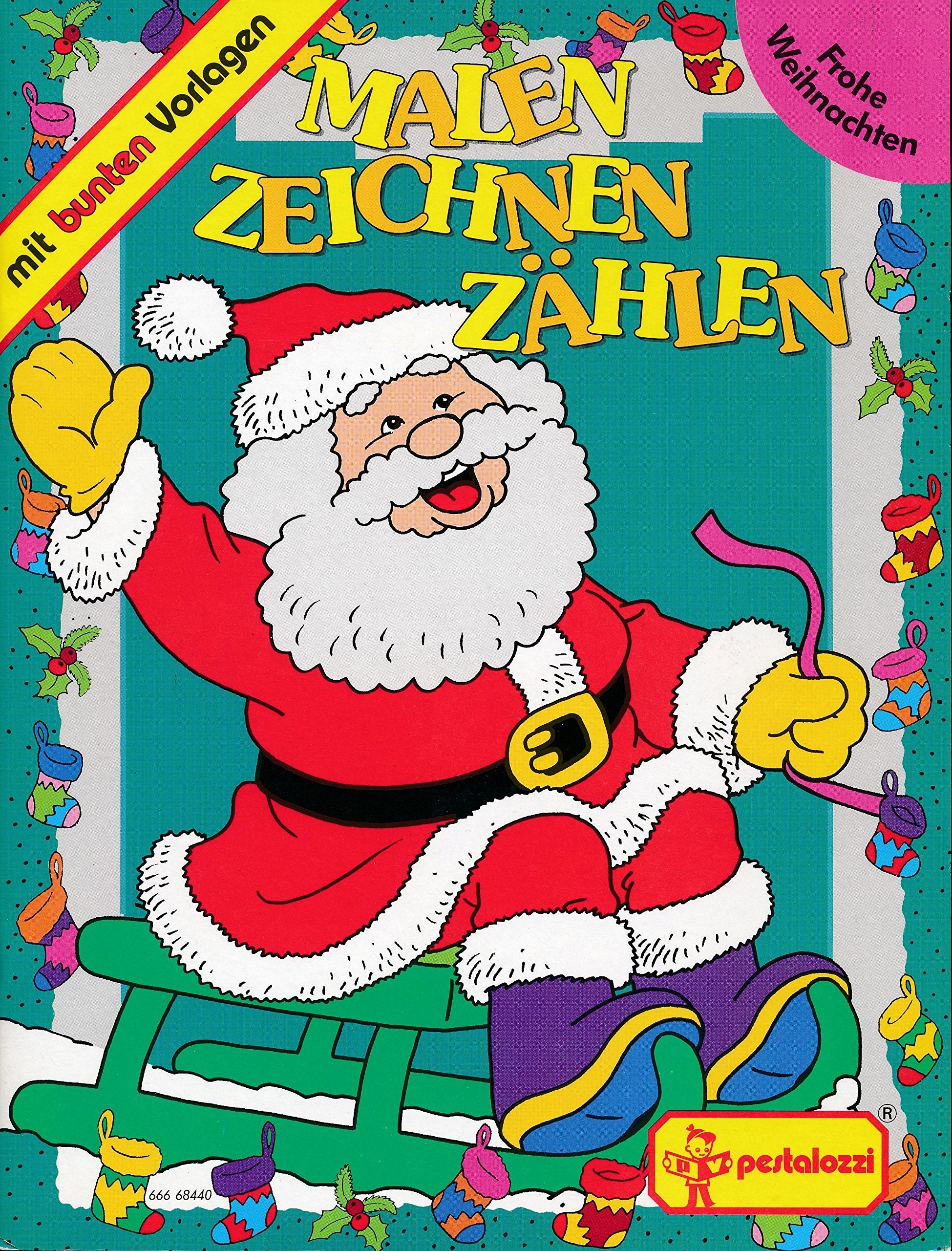 Malen, Zeichnen, Zählen. Malbuch mit bunten Vorlagen. Frohe Weihnachten! Books