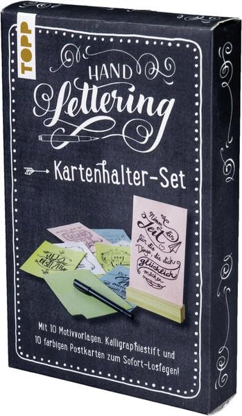 Handlettering Kartenhalter-Set: Kartenhalter mit 10 Postkarten zum Handlettern book