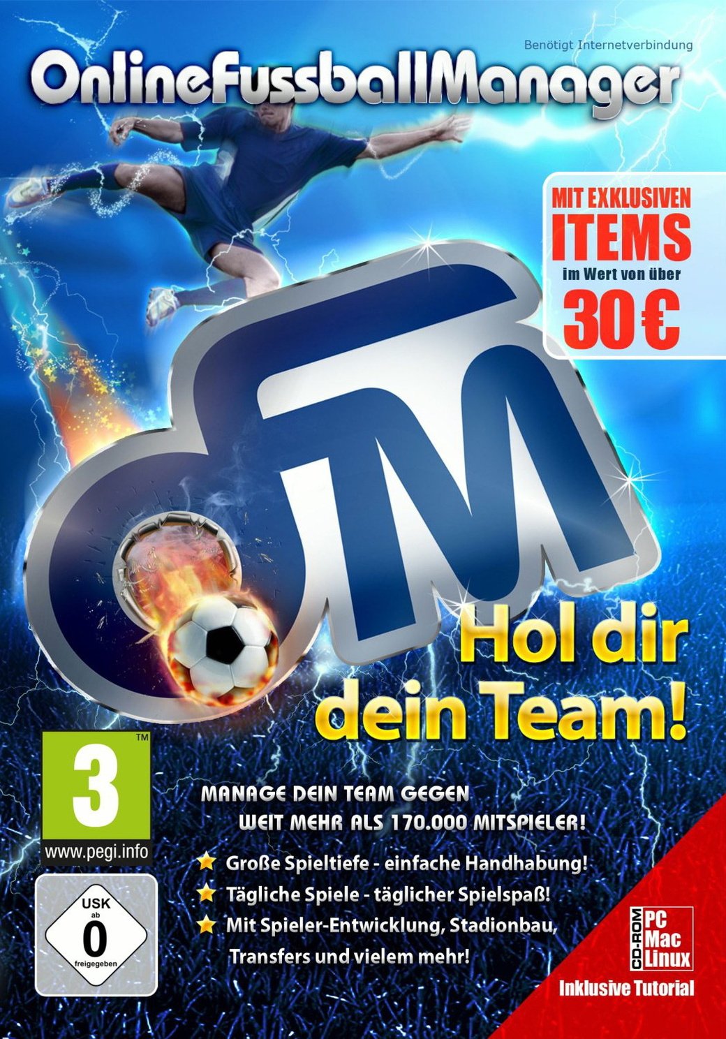 Online Fussball Manager, PC Spiel, benötigt Internetverbindung PC