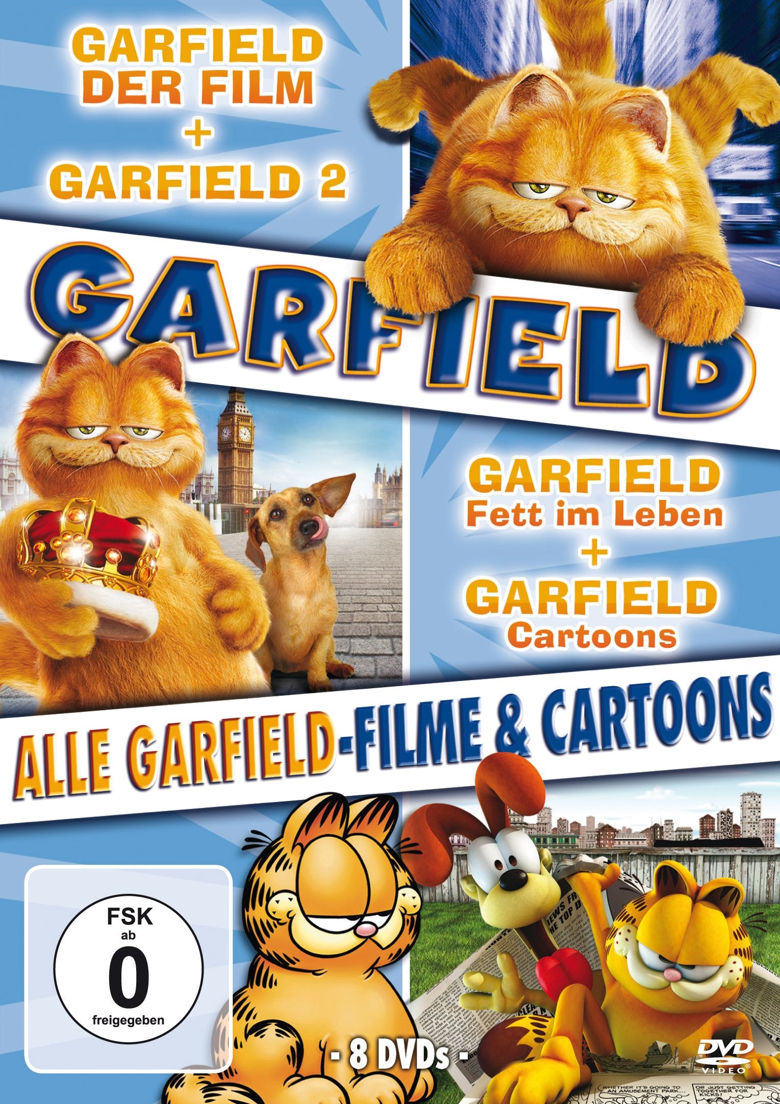 Garfield - Alle Garfield-Filme und Cartoons (Garfield-Der Film / Garfield 2 / Garfield-Fett im Leben / Garfield-Fette Ferien / Garfield-Wie er leibt und lebt / Garfield und seine Freunde) Movies
