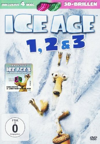 Ice Age 1-3 DVD (3 DVDs) (+ anaglyphe 3D DVD) (+ 4 3D-Brillen) Films