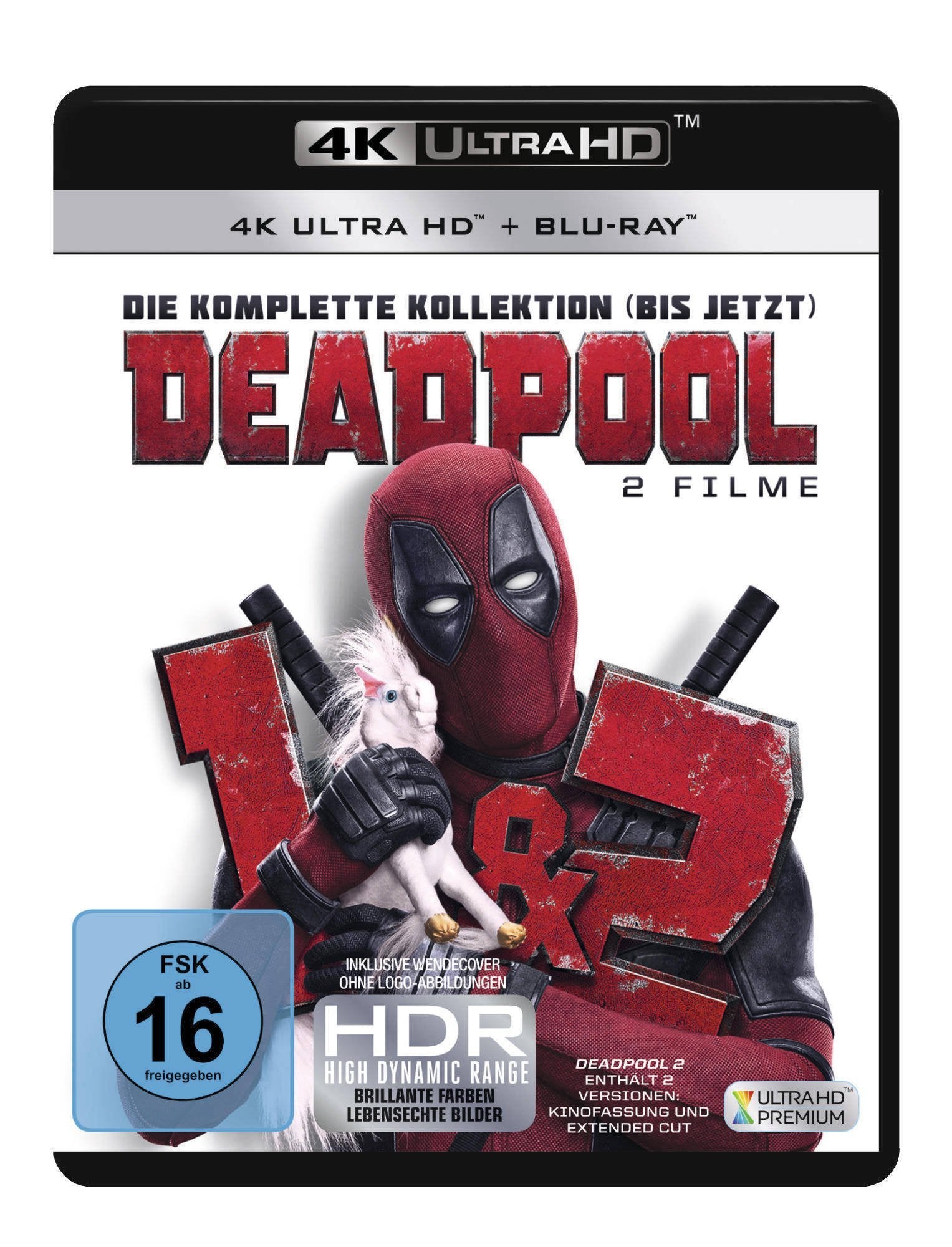 Deadpool 1+2 (3 Blu-rays 4K Ultra HD) (+ 3 Blu-rays 2D) Movies
