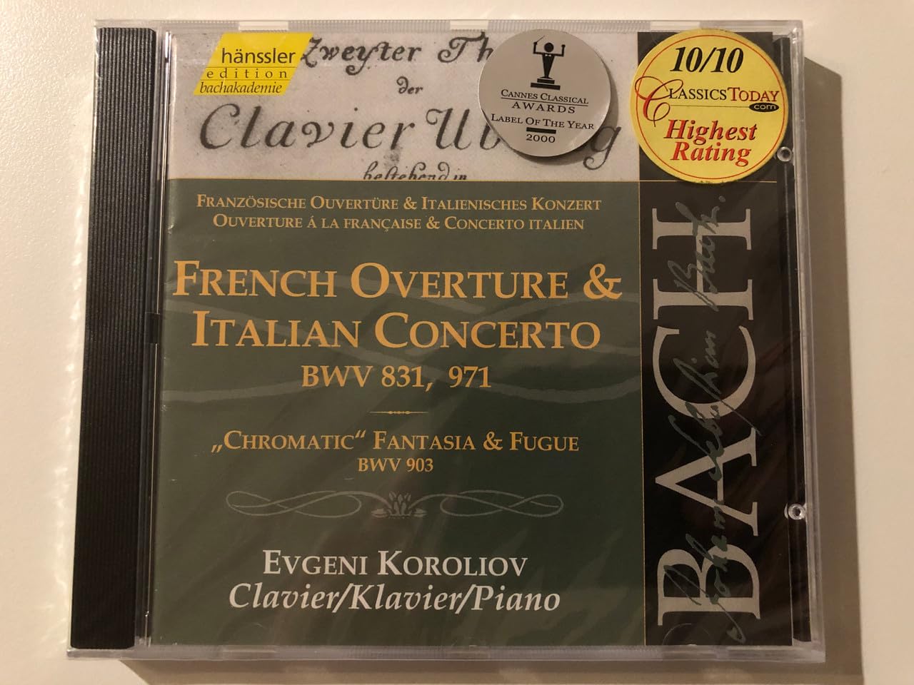 Edition Bachakademie Vol. 108 (Französische Ouvertüre / Italienisches Konzert) Classical