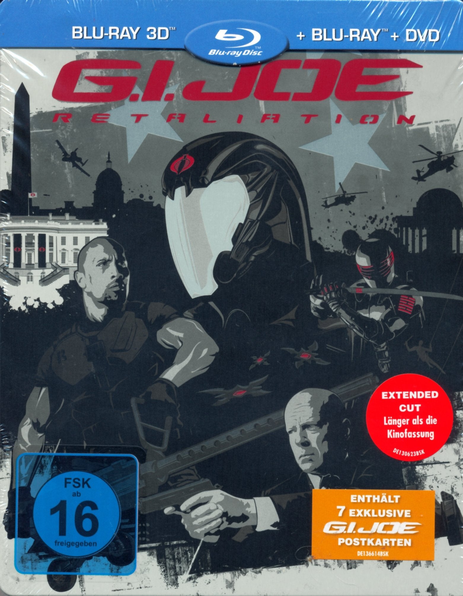 G.I. Joe: Die Abrechnung 3D (Blu-ray 3D + Blu-ray + DVD) (Limited Steelbook Edition, Saturn exklusiv inkl. 7 Postkarten) Blu-ray, Regionfree, OOP, RAR Movies