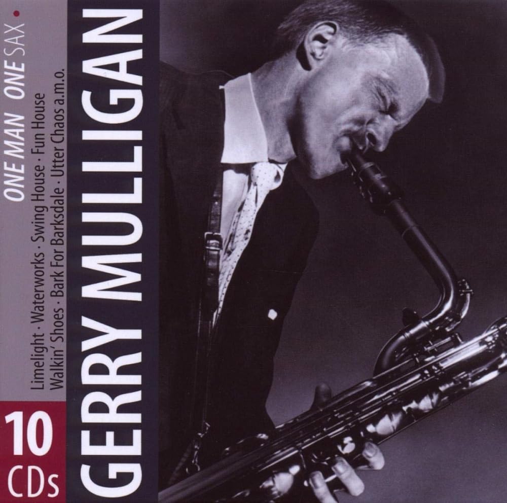 Gerry Mulligan (One man One Sax) plays all his great songs: Limelight, Waterworks, Swing House, Bark For Barksdale, Utter Chaos, amo! Blues