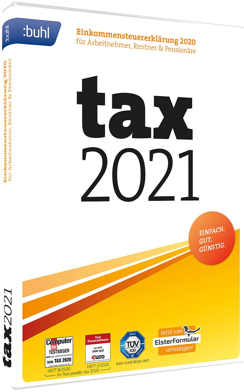 tax 2021,CD-ROM (DVD-Box): Einkommenssteuererklärung 2020 für Arbeitnehmer, Rentner & Pensionäre Books