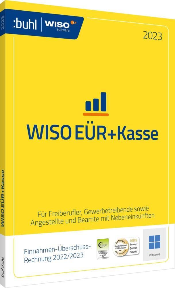 WISO EÜR+Kasse 2023: Die Software für eine praktische Einnahmen-Überschuss-Rechnung (WISO Software): Einnahmen-Überschuss-Rechnung 2022/2023 Taxes & Bookkeeping