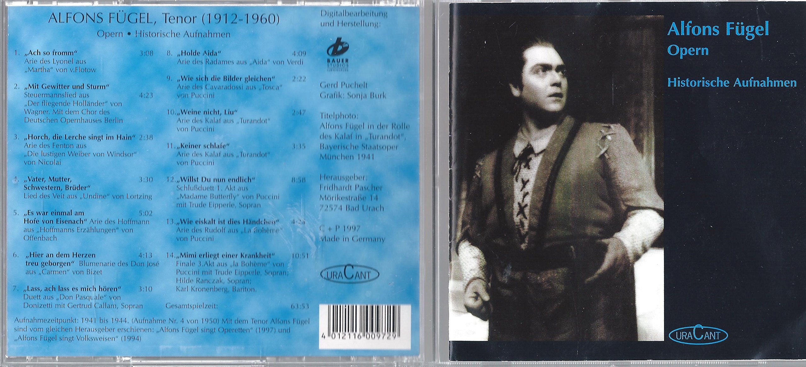 ALFONS FÜGEL - OPERN historische Aufnahmen, CD von 1997 Music
