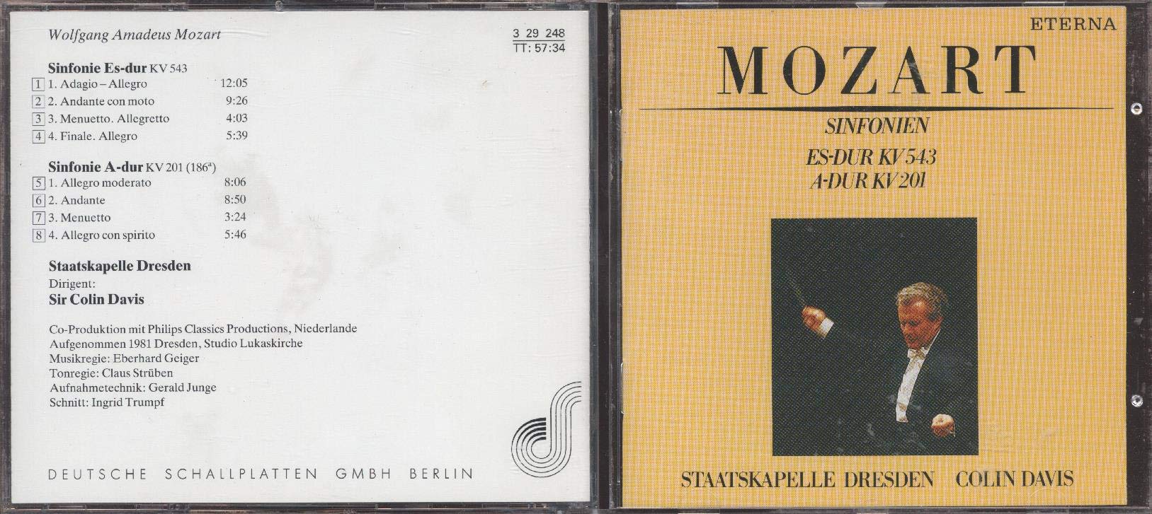 Mozart: Sinfonien 29 KV 201 und 39 KV 543, Staatskapelle Dresden, Colin Davis Music