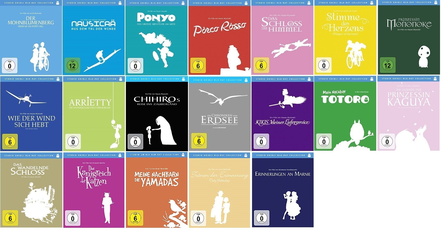 Studio Ghibli Collection / Sammlung * 19 Blu-rays (19 Filme) u.a. Das wandelnde Schloss, Chihiros Reise ins Zauberland... Films