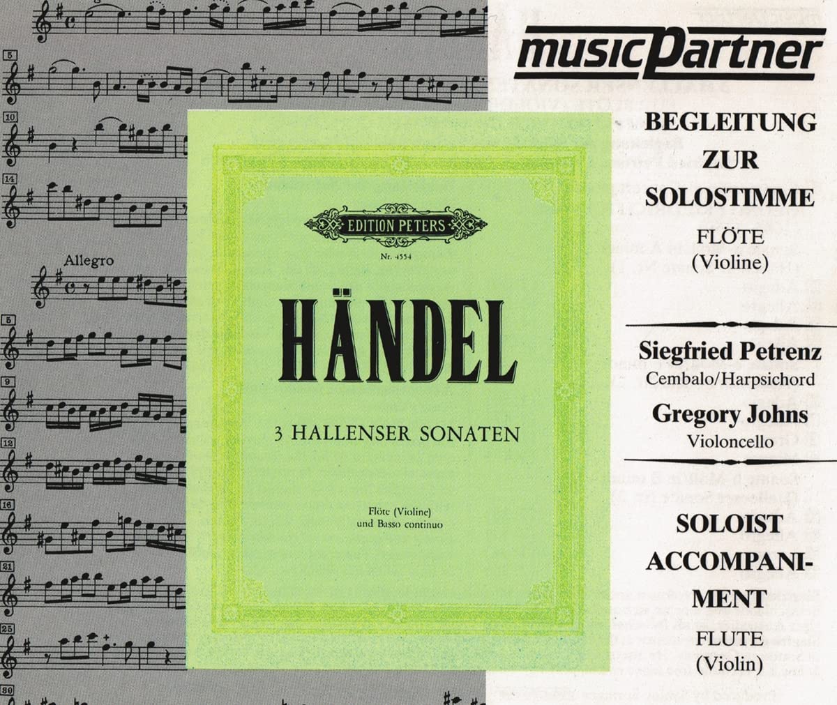 3 Hallenser Sonaten :Flöte(Violine) CD Begleitung zur Solostimme 3 Tempi Sheet Music