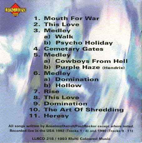 Mouth for war - Live USA 1990 und 1992 / 218 Music