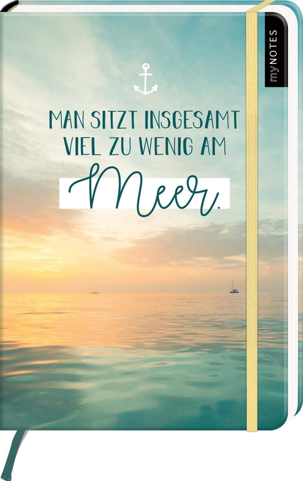myNOTES Notizbuch A5: Man sitzt insgesamt viel zu wenig am Meer: Notebook medium, gepunktet | Für Sehnsuchtsmomente: Ideal als Bullet Journal oder Tagebuch Stationery