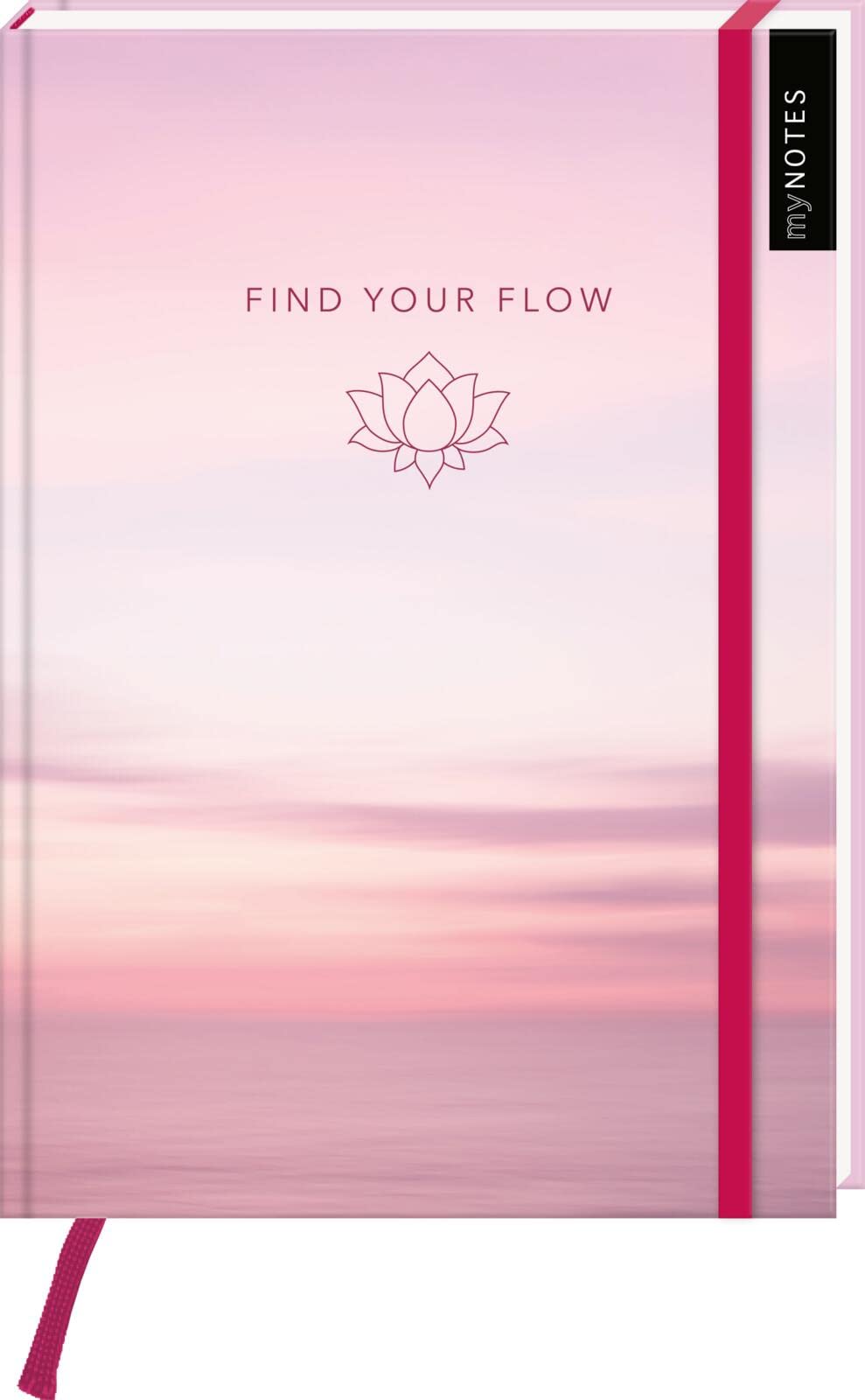 myNOTES Notizbuch A5: Find your Flow: Notebook medium, gepunktet, paginiert | Für Yogafans: Ideal als Bullet Journal oder Tagebuch General education