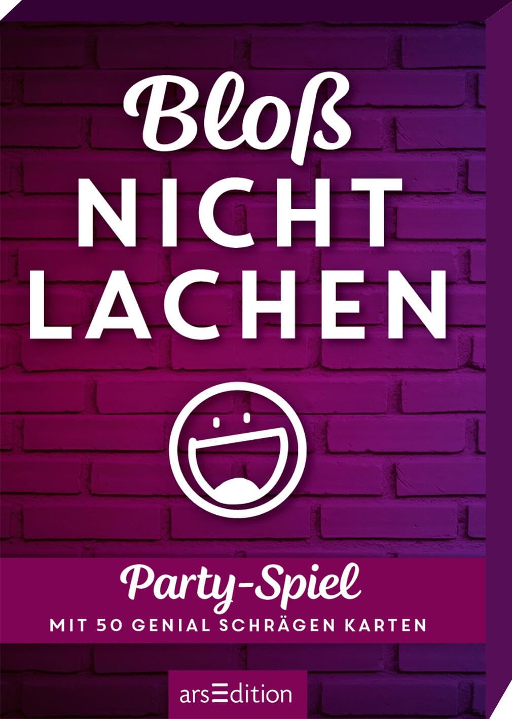 Bloß nicht lachen: Partyspiel mit 50 genial schrägen Karten | Kartenbox mit peinlichen Partyaufgaben, den besten Witzen und lustigen Scherzfragen Humour & Satire