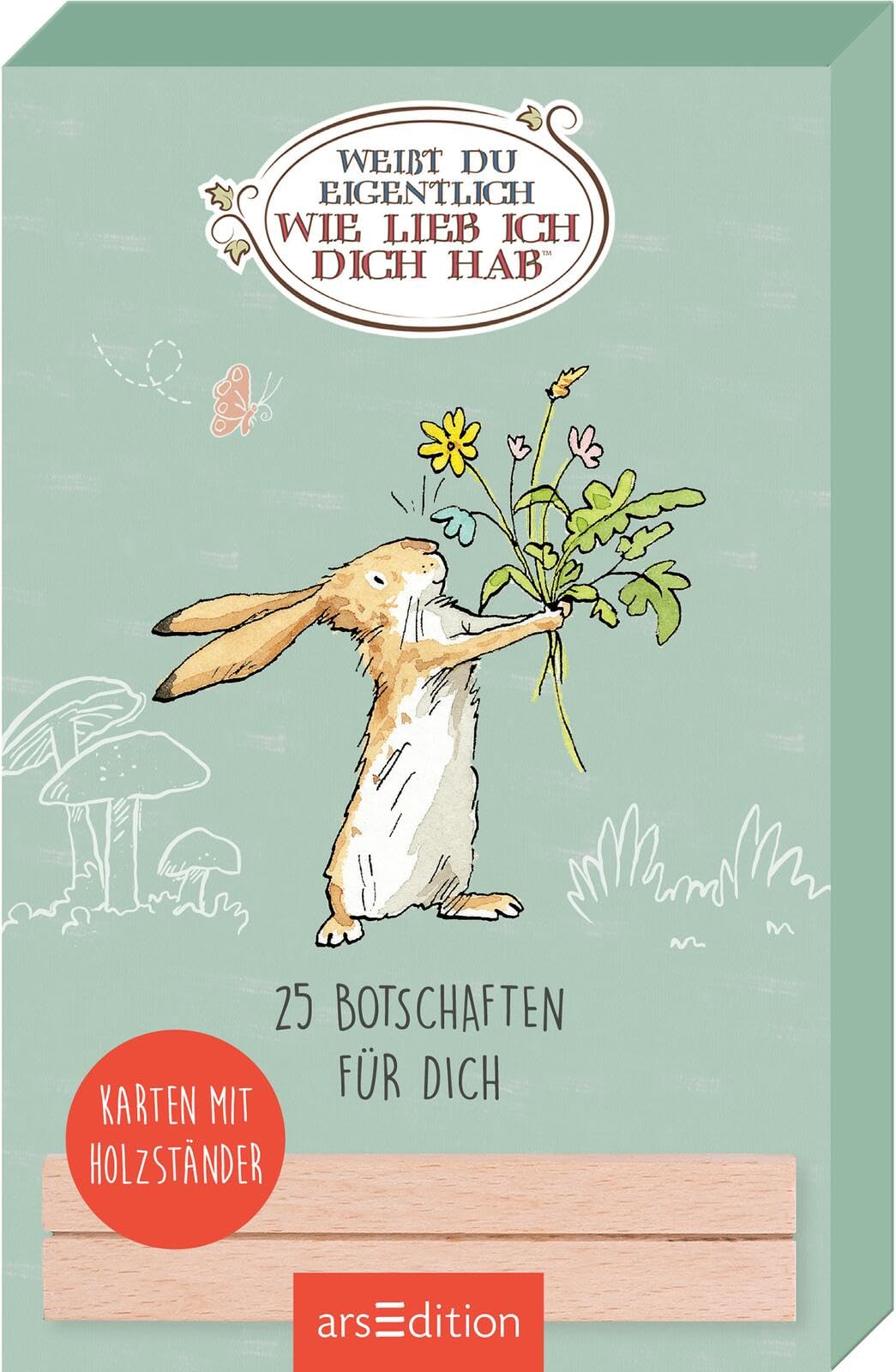 Weißt du eigentlich, wie lieb ich dich hab? 25 Botschaften für dich: Karten mit Holzständer | Liebevolle Grußkarten, die glücklich machen Lifestyle