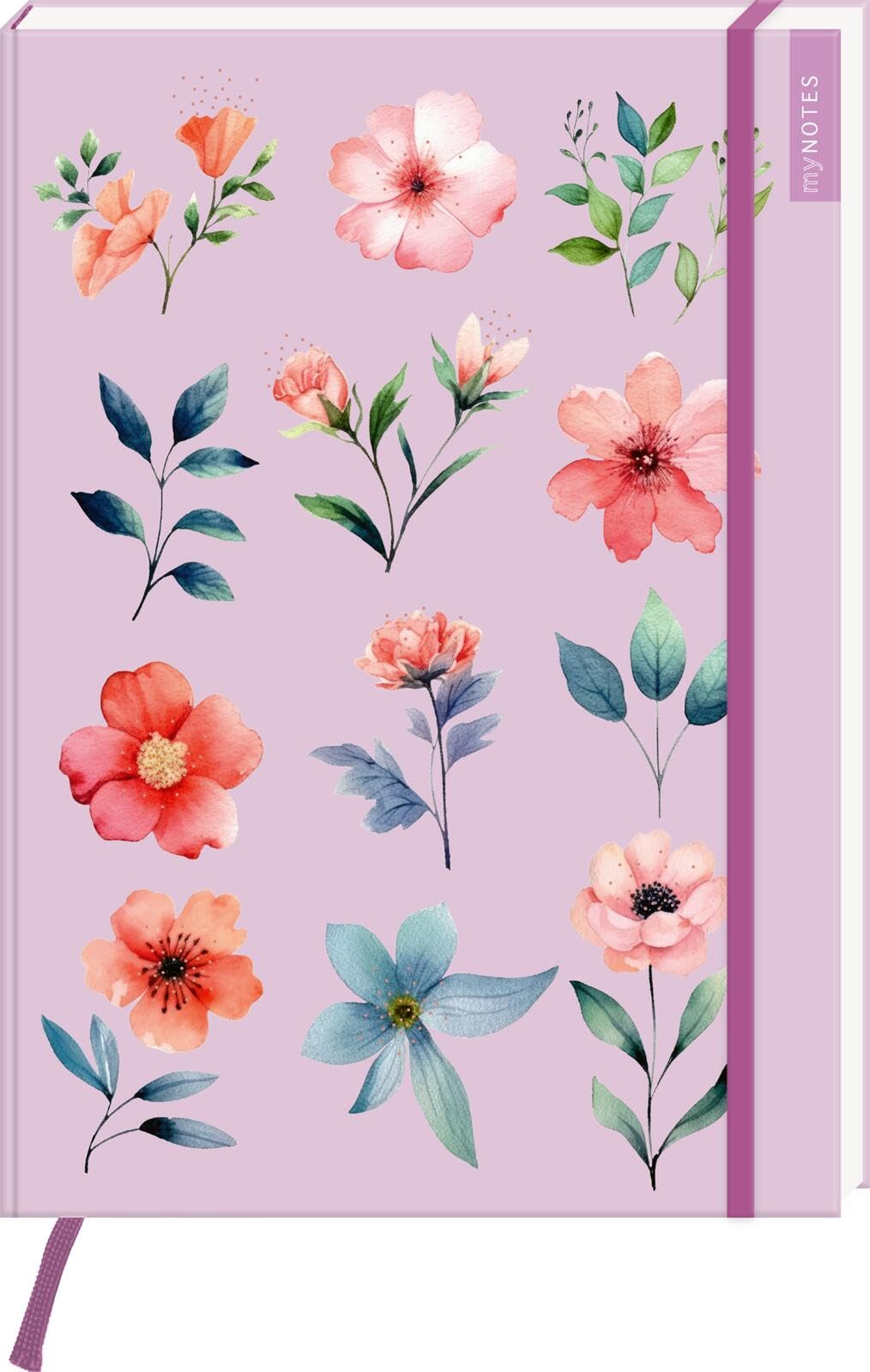 myNOTES Papeterie: Notizbuch A4 Blumenträume: Maxi-Blankbook DIN A4, florales Design, gepunktet, für große Ideen und Notizen General education