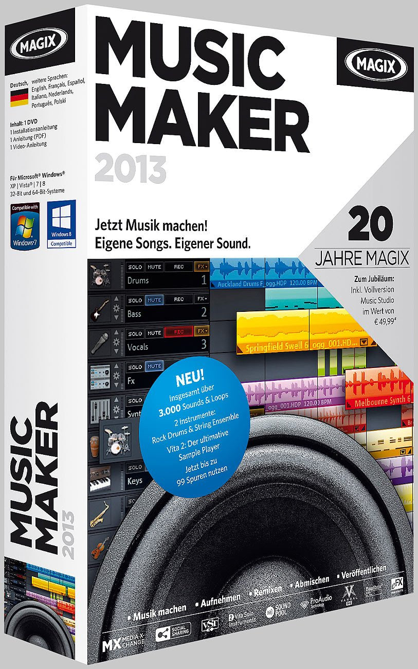 MAGIX Music Maker 2013 (Jubiläumsaktion inkl. Music Studio) software
