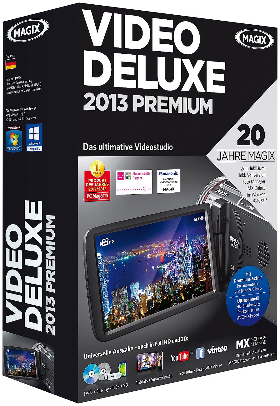 MAGIX Video deluxe 2013 Premium (Jubiläumsaktion inkl. Foto Manager MX Deluxe) Hobbies & Leisure
