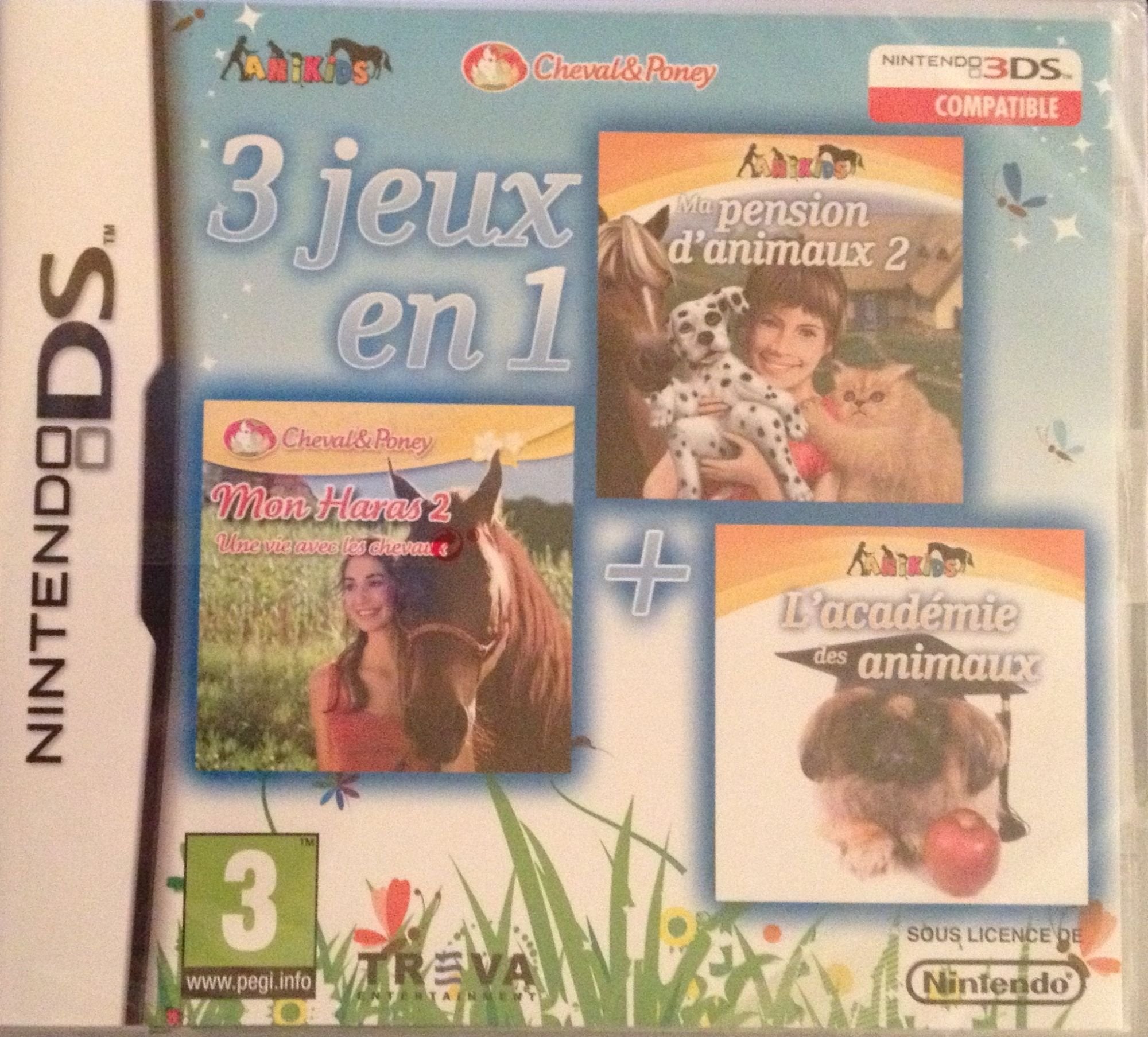 3 jeux en 1: mon haras 2 - ma pension d'animaux 2- l'académie des animaux game