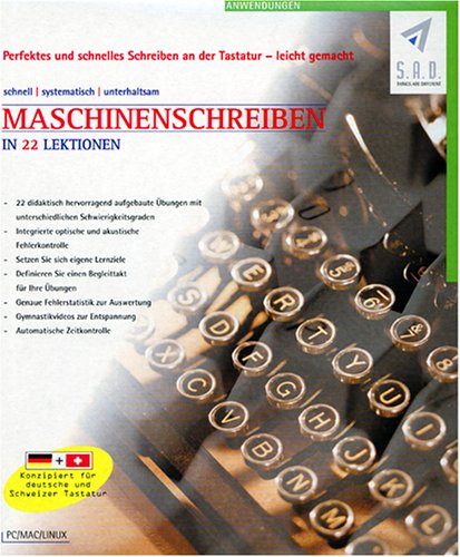 Maschinenschreiben in 22 Lektionen - Konzipiert für deutsche und Schweizer Tastatur - PC/Mac/Linux Hobbies & Leisure