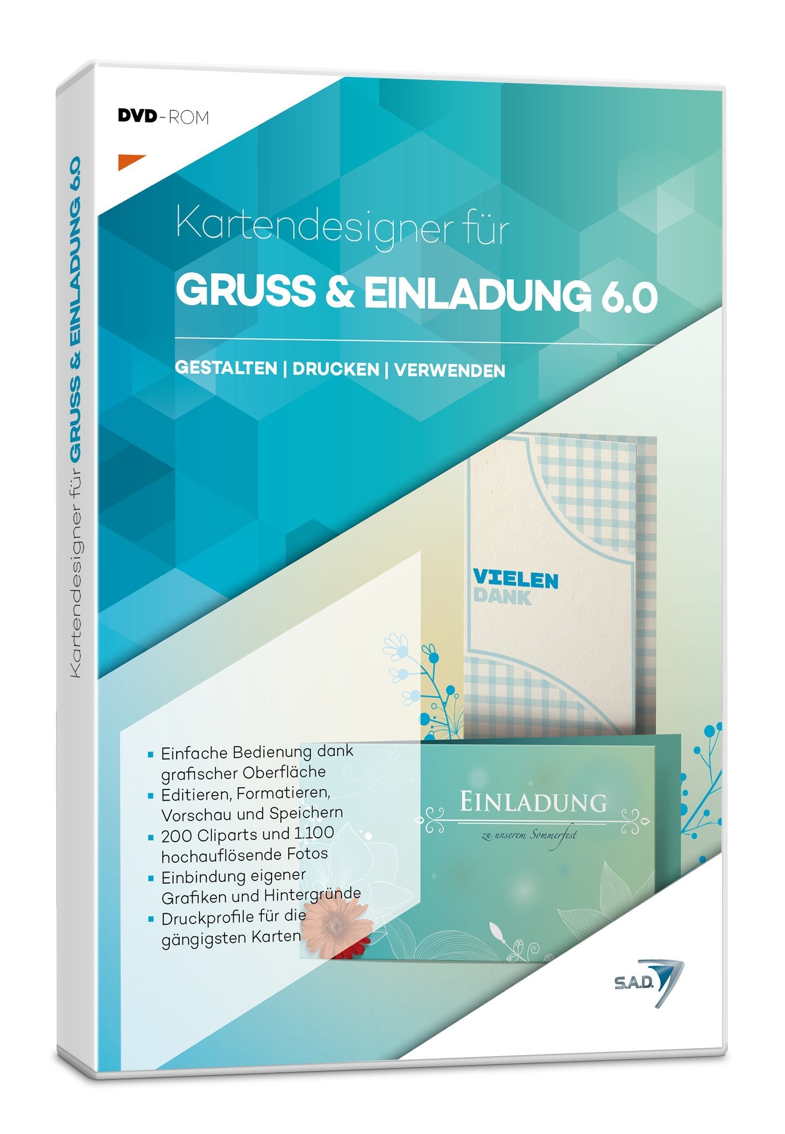 Kartendesigner 6.0 - Grußkarten und Einladungen, 1 DVD-ROM book