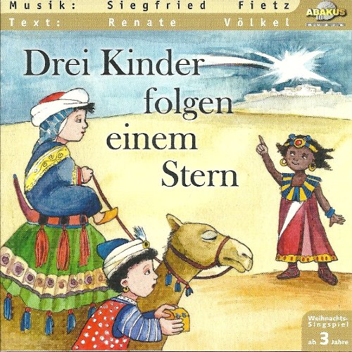 Drei Kinder folgen einem Stern Music