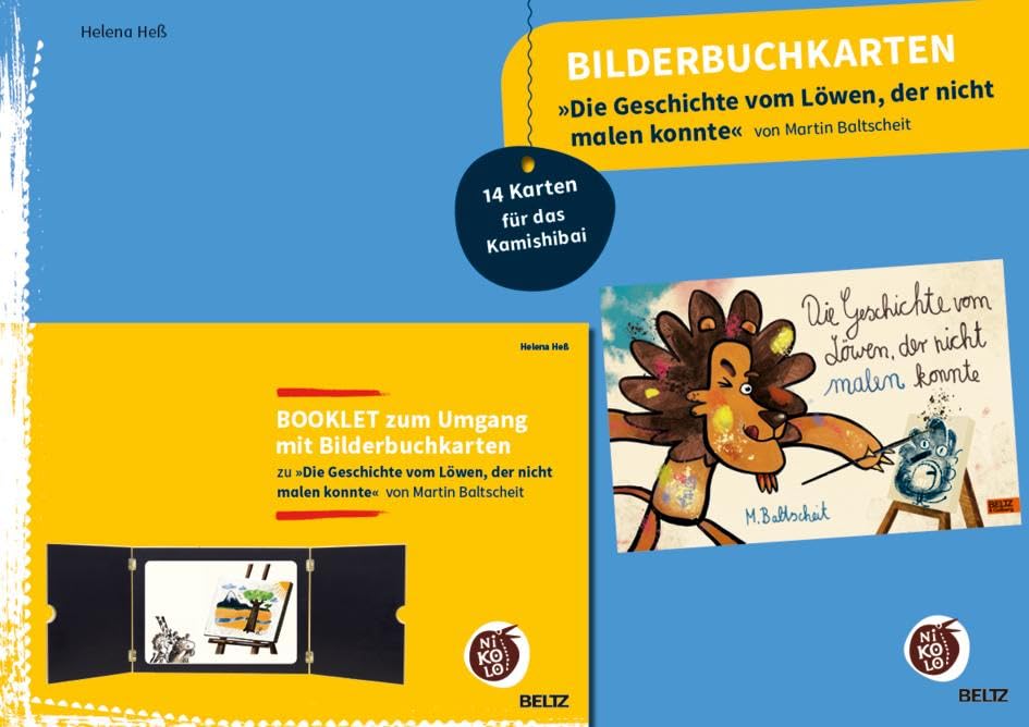 Bilderbuchkarten «Die Geschichte vom Löwen, der nicht malen konnte« von Martin Baltscheit: 14 Karten für das Kamishibai mit Booklet (Beltz Nikolo) Psychology