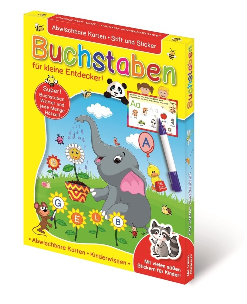 Buchstaben für kleine Entdecker!: Abwischbare Karten mit Stift + Sticker. Wisch-Weg Box Tiptoi & Games