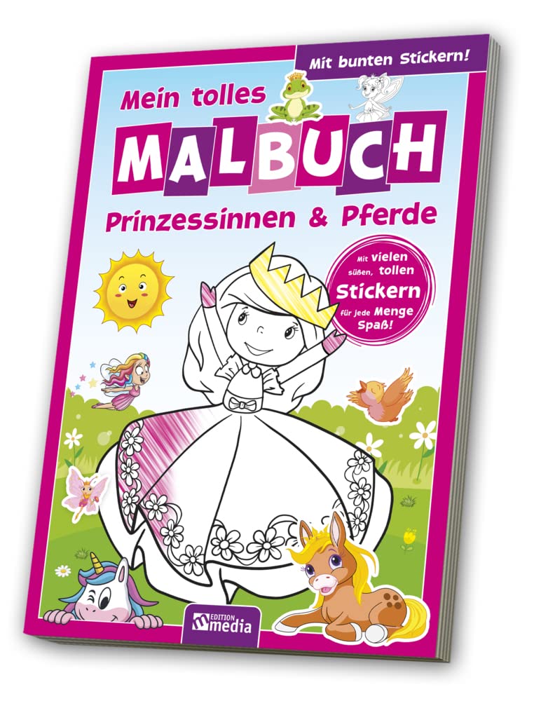 Malbuch mit Stickern: Prinzessin, Pferde, Ponys Non-fiction
