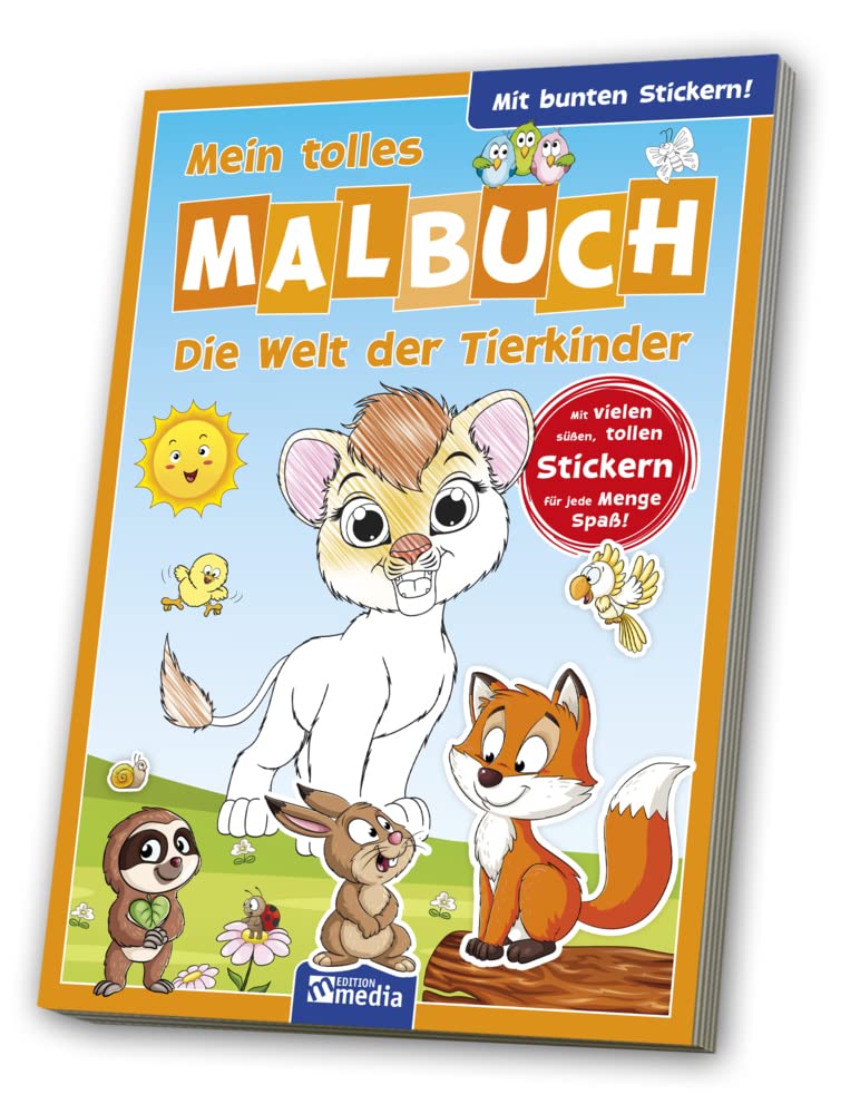 Malbuch mit Stickern: Tierkinder Tiptoi & Games
