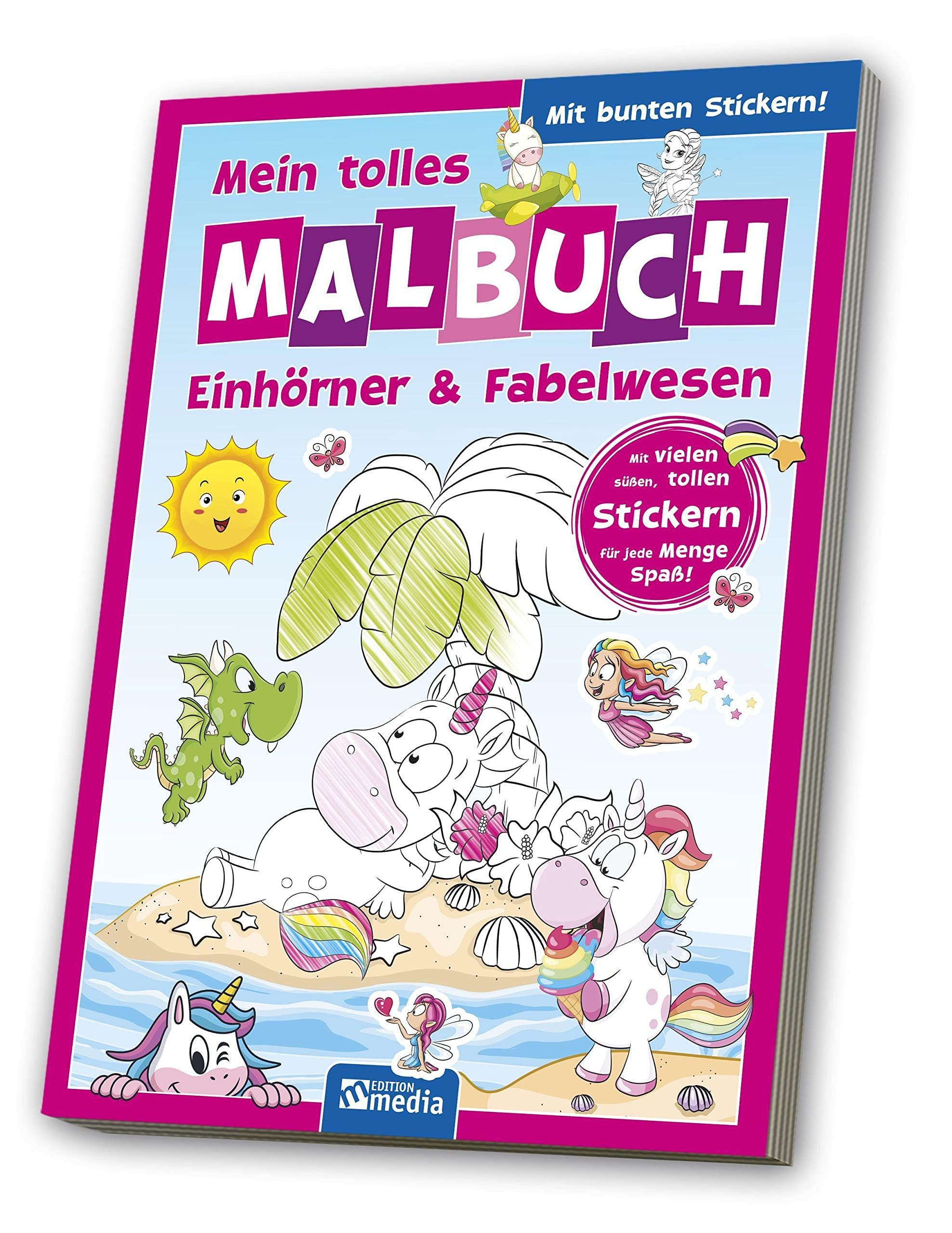 Malbuch mit Stickern: Einhörner Tiptoi & Games