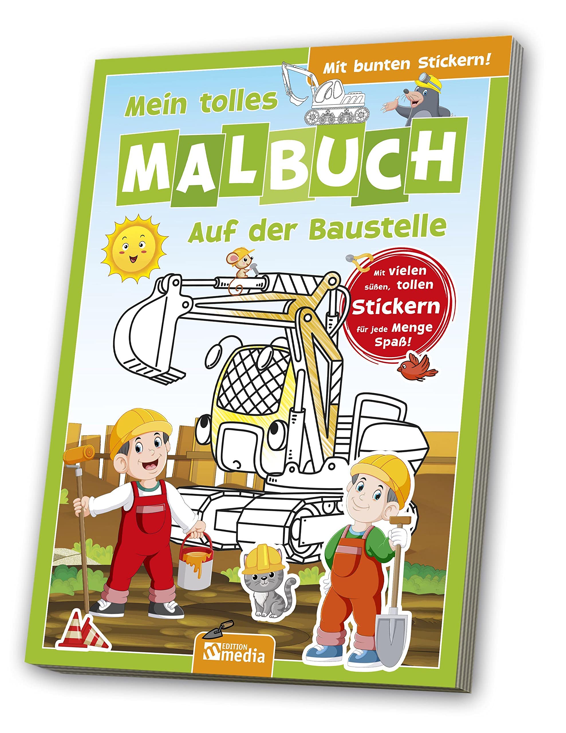 Malbuch mit Stickern: Baustelle Non-fiction