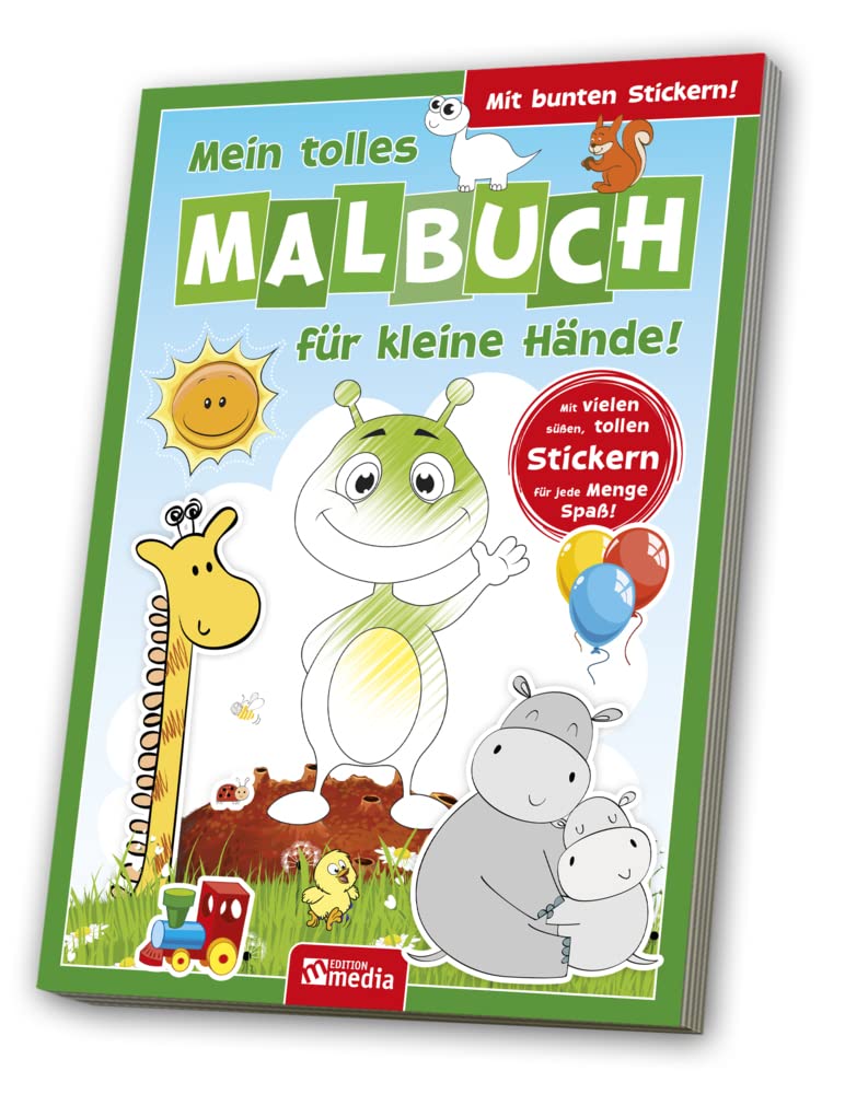Malbuch mit Stickern: Nilpferd Tiptoi & Games