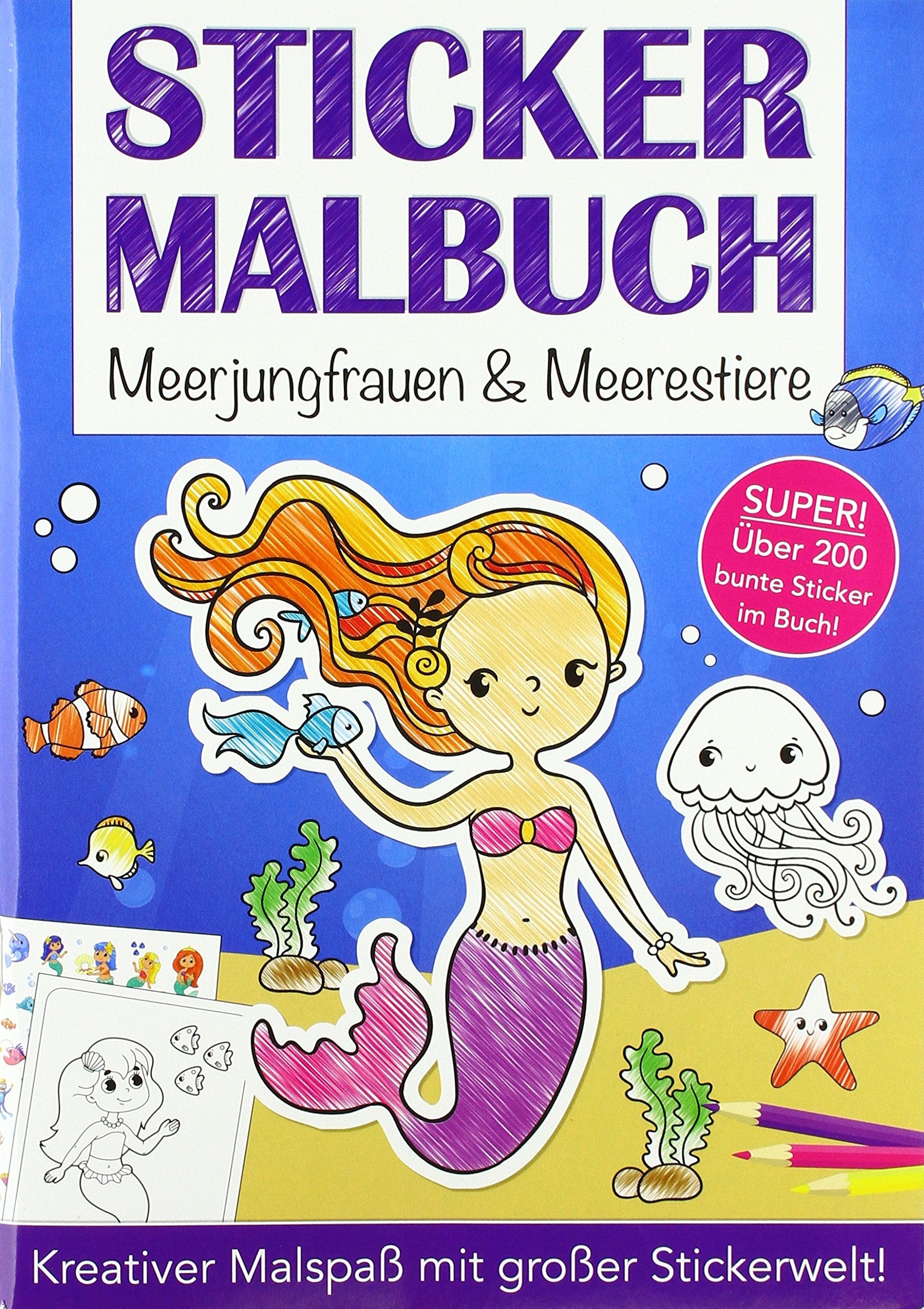 Stickermalbuch Meerjungfrauen und Meerestiere: Kreativer Malspaß mit großer Stickerwelt! Tiptoi & Games