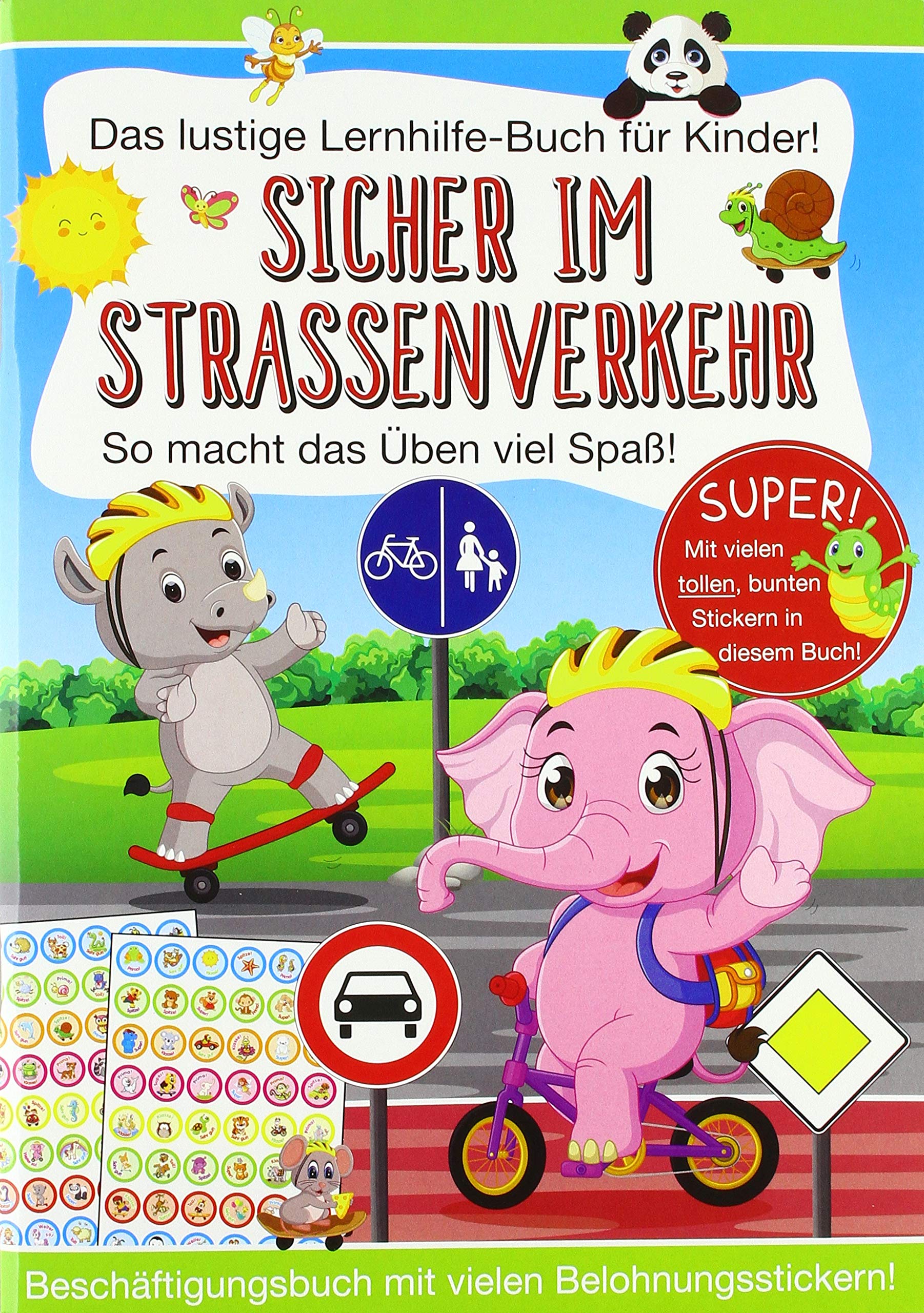 Sicher im Straßenverkehr: Das lustige Lernhilfebuch für Kinder. So macht das Üben Spaß! Beschäftigungsbuch mit vielen Belohnungssticker Children's books