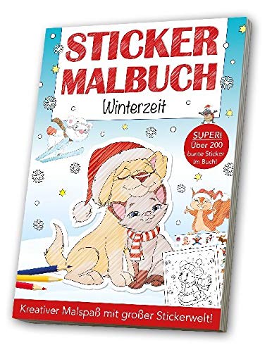 Sticker Malbuch - Winterzeit: Kreativer Malpsaß mit großer Stickerwelt Tiptoi & Games