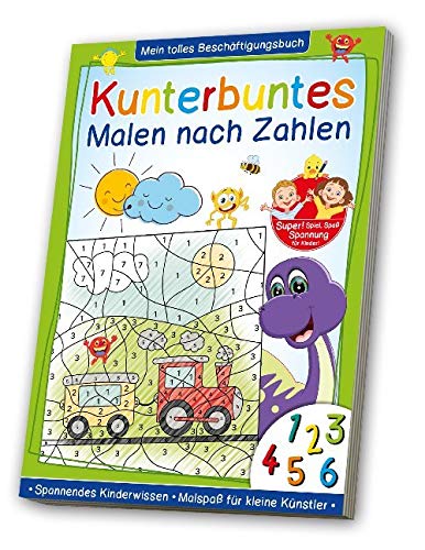 Kunterbuntes Malen nach Zahlen - Fahrzeuge, Dinos: Mein tolles Beschäftigungsbuch. Spannendes Kinderwissen, Malspaß für kleine Künstler Tiptoi & Games