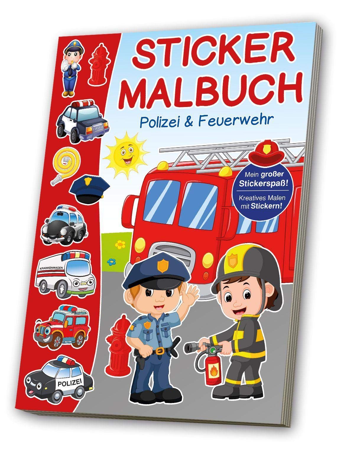 Mal- & Stickerbuch - Polizei, Feuerwehr, Rettung: Mein großer Stickerspaß!. Kreatives Malen mit Stickern! Non-fiction