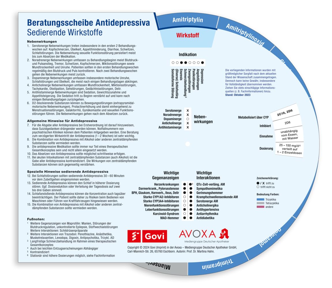 Beratungsscheibe Antidepressiva Medicine