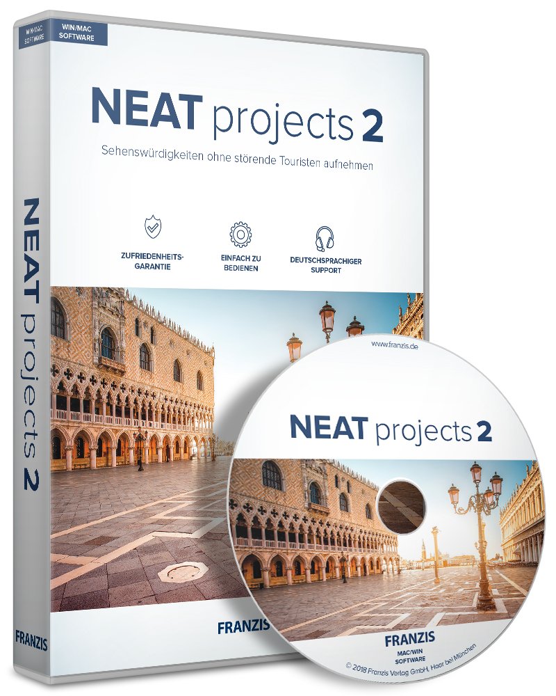 FRANZIS NEAT projects 2 |Fotos ohne störende Personen im Bild | für Windows PC und Mac |CD-ROM PC